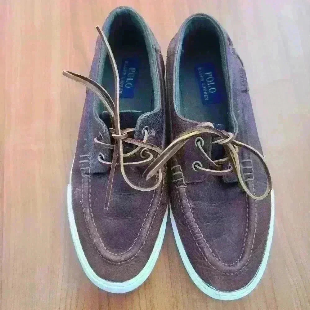 Polo Ralph Lauren Men’s Tenen Shoes Pull Up Grain Brown Size 8D